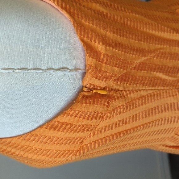 Cynthia Steffe Halter Textured Stripe Dress Orange 6 preppy summer sundress - Picture 8 of 10